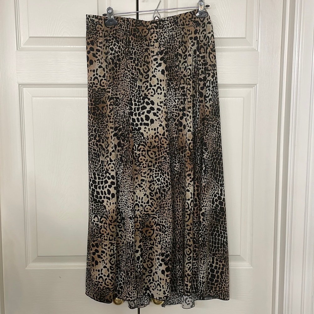 Chico’s Size 3 (XL) Long Flowy Maxi Skirt Leopard